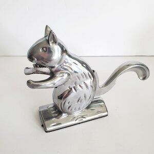 Vintage Heavy Duty Cast Aluminum Metal Squirrel Nutcracker Tabletop Figurine